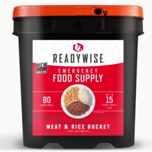 readywise 80 portionen fleisch mit reis, vorratspackung, gefriergetrocknet, bis zu 15 jahre haltbar