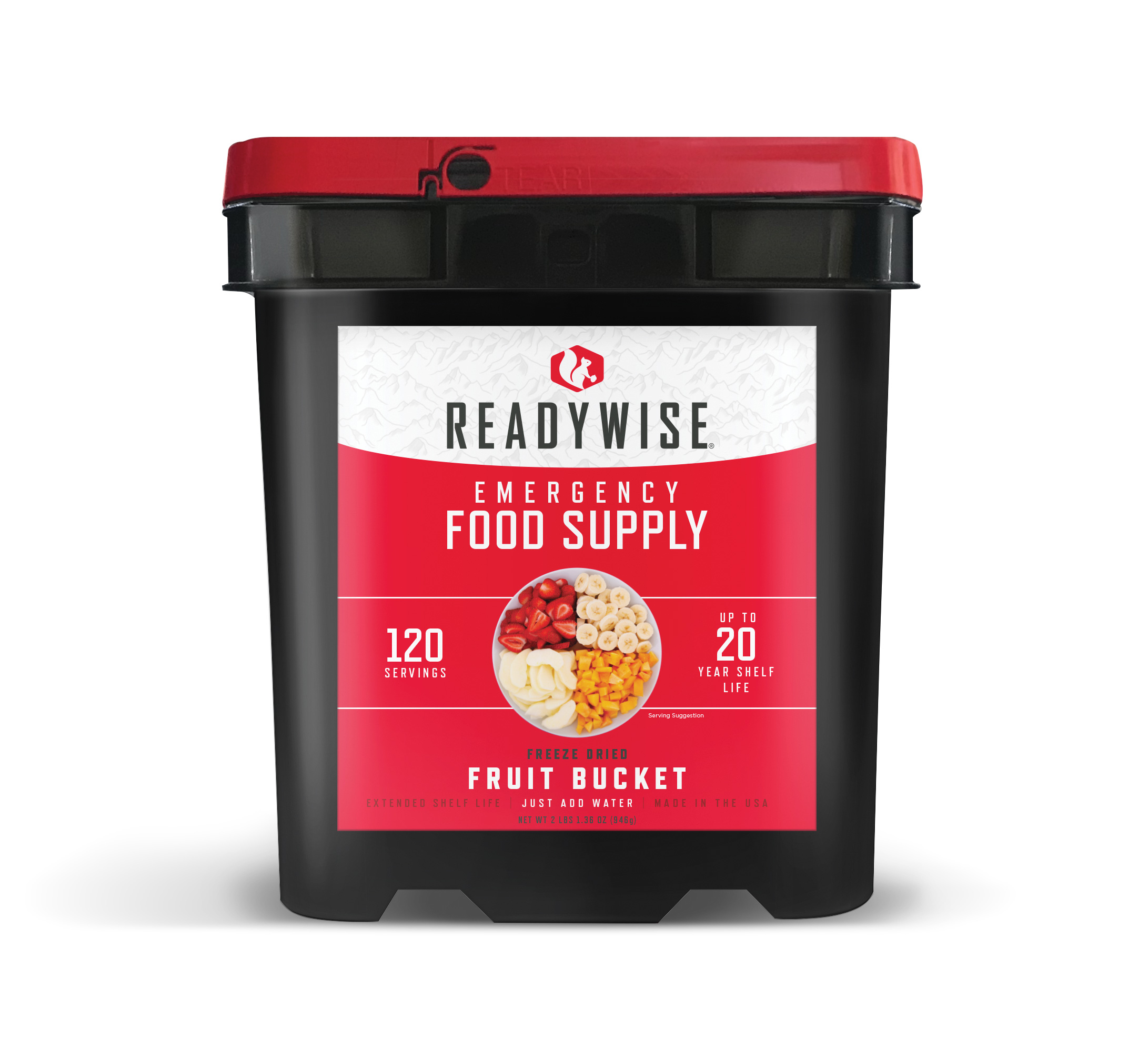 readywise 120 portionen früchte, vorratspackung, gefriergetrocknet, bis zu 25 jahre haltbar