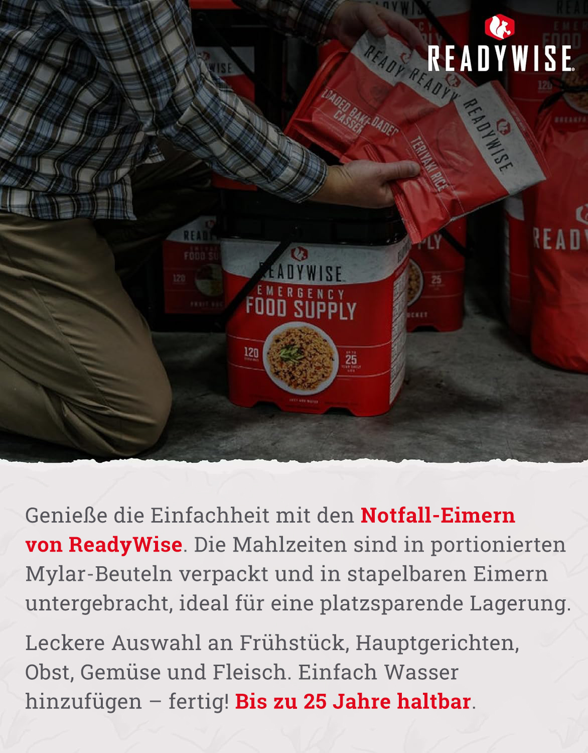 readywise 360 portionen, kaffeeeimer, bis zu 15 jahre haltbar