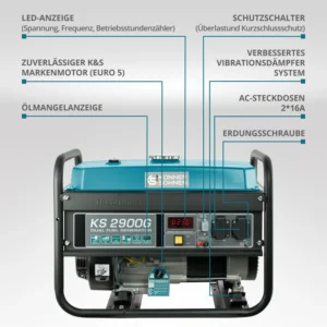 k&s lpg/gasoline generator ks2900g